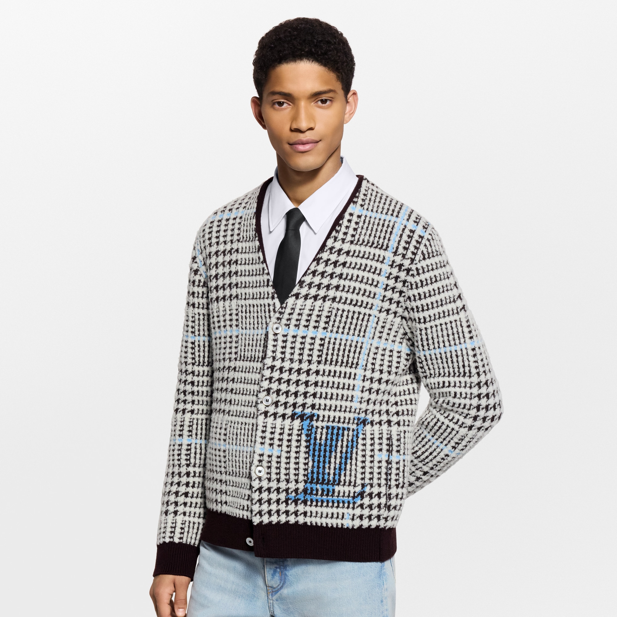 Textured Plaid Cardigan - Ready-to-Wear | LOUIS VUITTON
